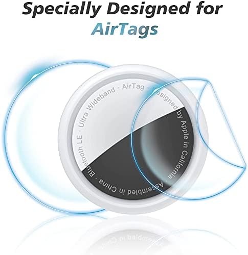 מארז Maidea Airtag ， טבעת מפתח AirTag + מגן AirTag [4 PCS & 2 קדמי + 2 אחורי], כיסוי Finder Silite Silione